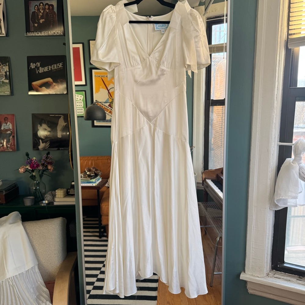 Mare Mare V-Neck Bow Flutter-Sleeve Slip Dress - Picture 7 of 7